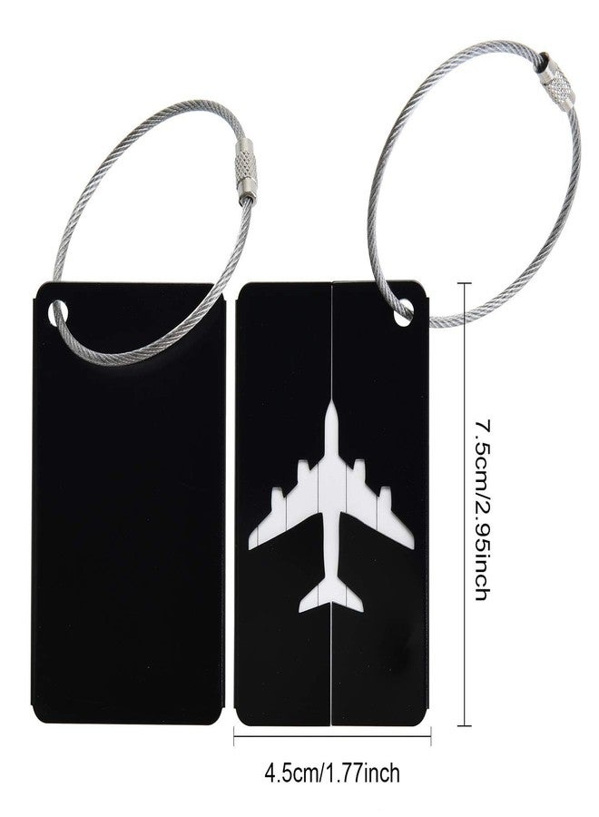 Tendula Luggage Tags, 6 Pack Aluminium Alloy Suitcase Tags, 6 Pcs Travel Labels Set with Steel Loop and ID for Luggage. (Black) - Image 4